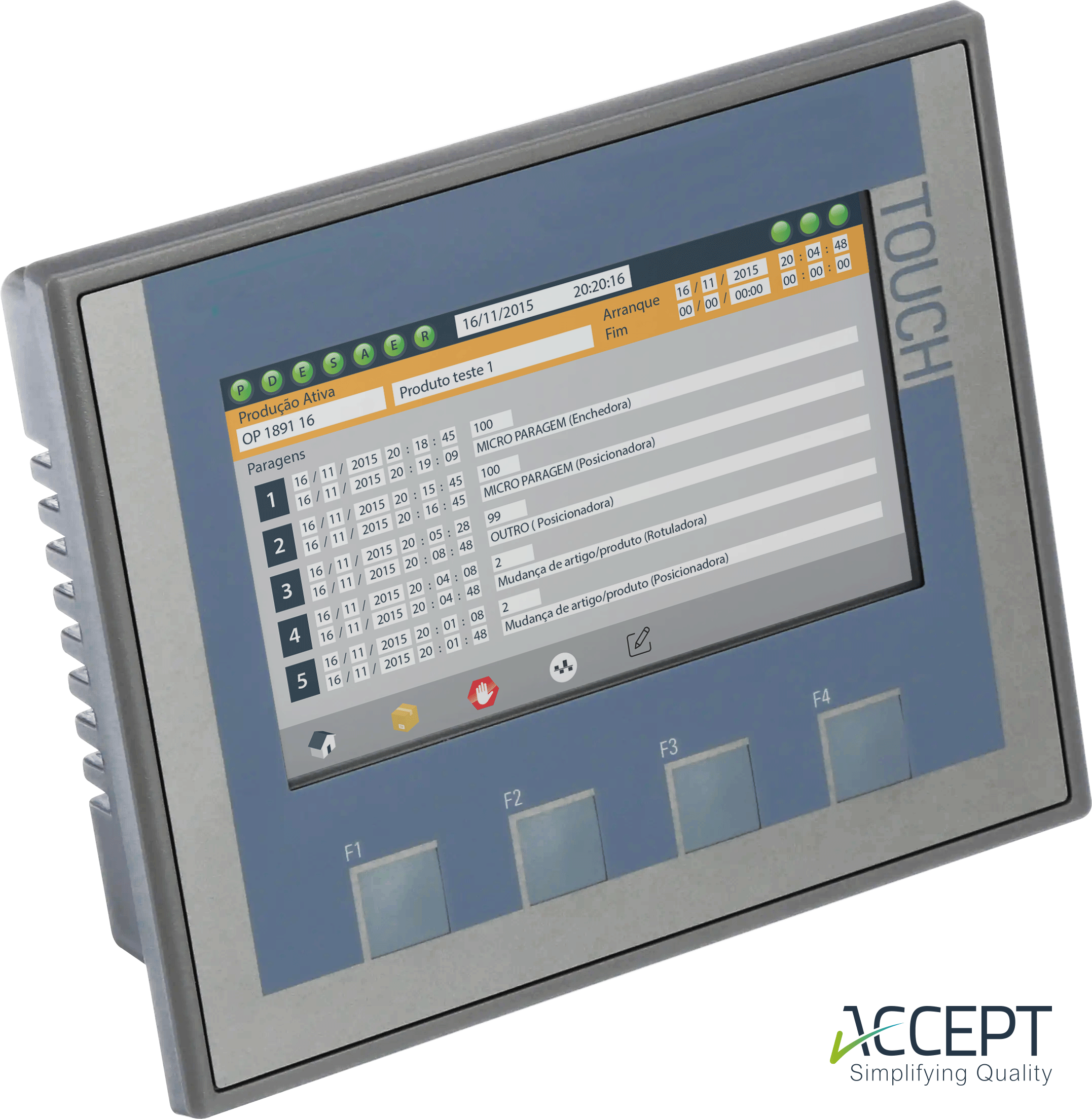 Funcionalidades do ACCEPT OEE