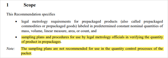 amostragem pré-embalados